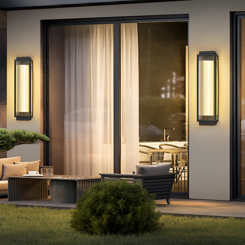 CHESTERFIELD RECTANGULAR WATERPROOF LED OUTDOOR WALL SCONCE