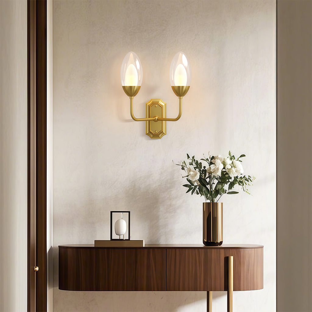 WINTHORPE COPPER TWIN HEAD WALL LANTERN