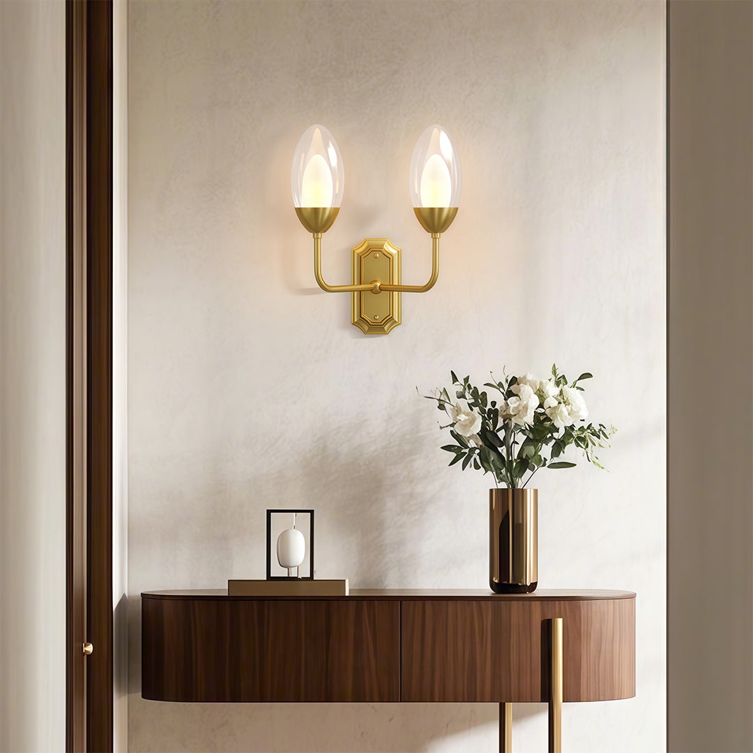 WINTHORPE COPPER TWIN HEAD WALL LANTERN