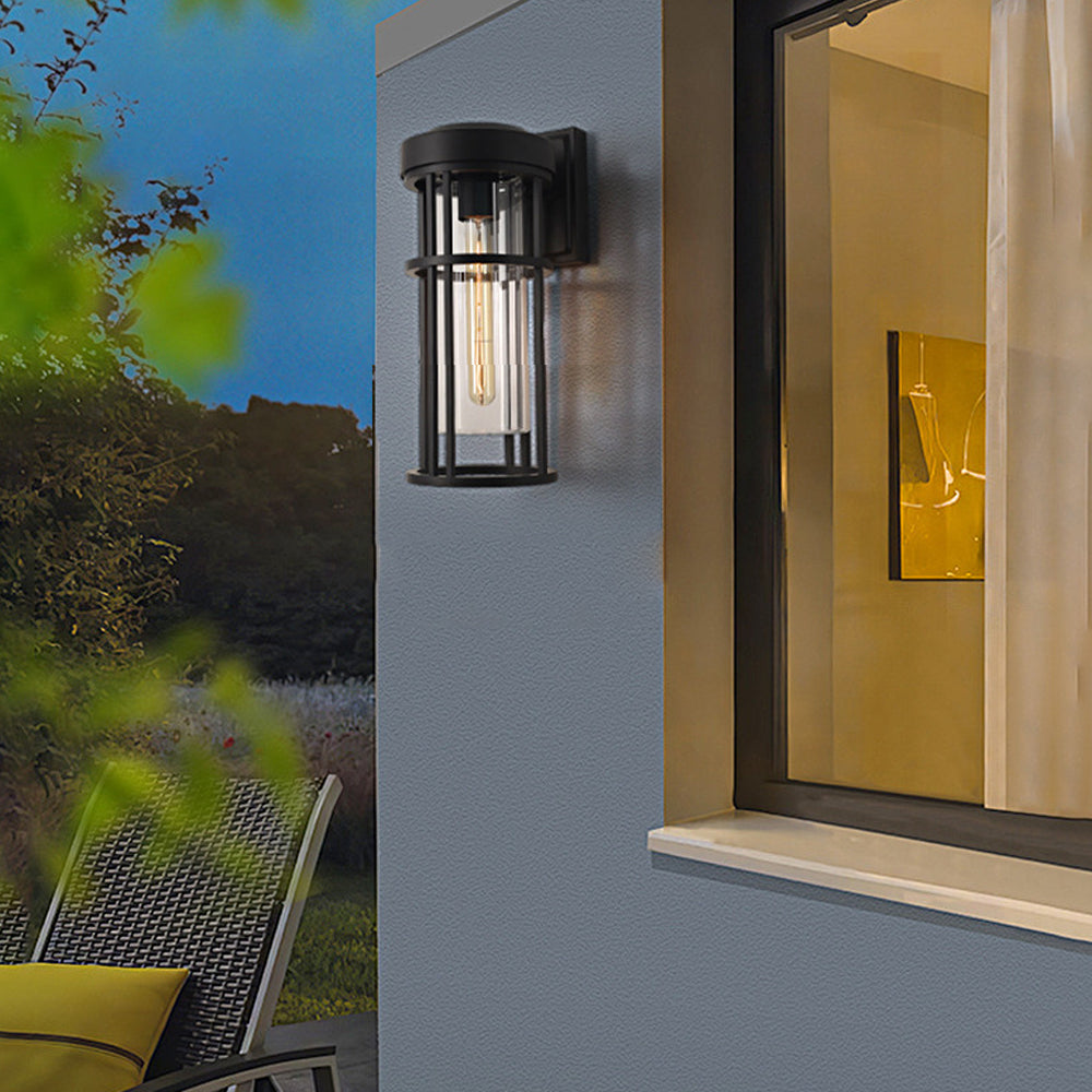 WINTERBOURNE WATER-RESISTANT OUTDOOR WALL LIGHT WITH GLASS SHADE