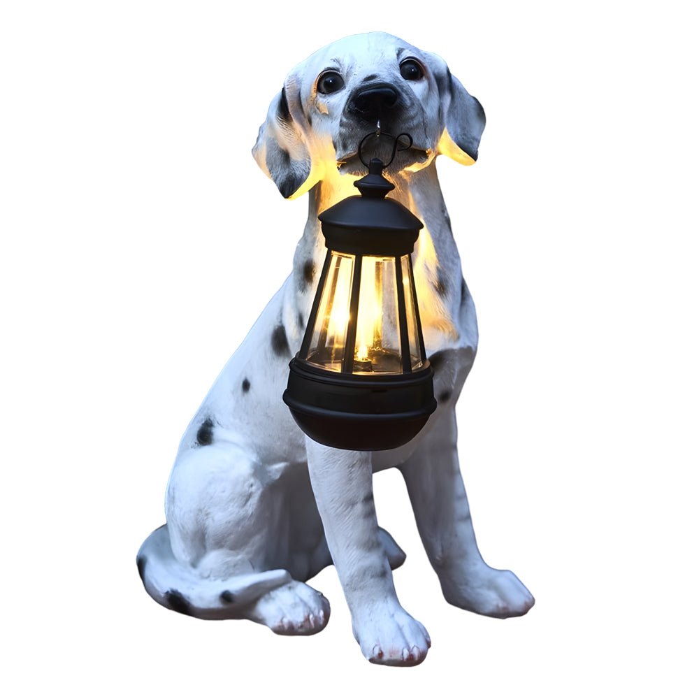 WINTERBOURNE SOLAR-ILLUMINATED CANINE LANTERN SCULPTURE