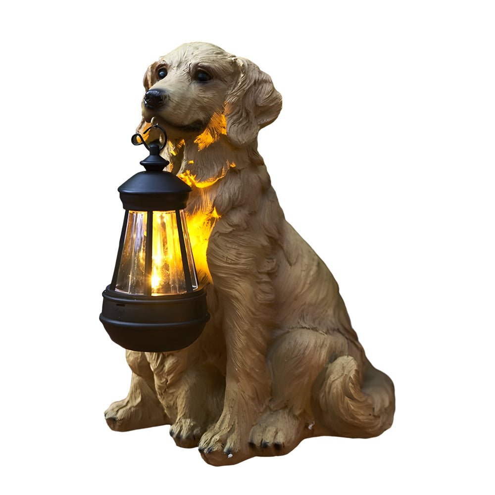 WINTERBOURNE SOLAR-ILLUMINATED CANINE LANTERN SCULPTURE