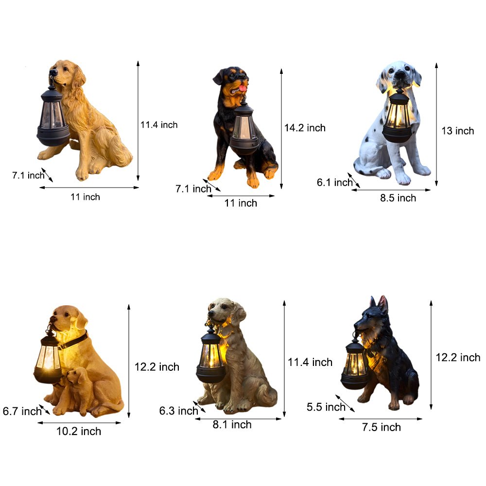 WINTERBOURNE SOLAR-ILLUMINATED CANINE LANTERN SCULPTURE