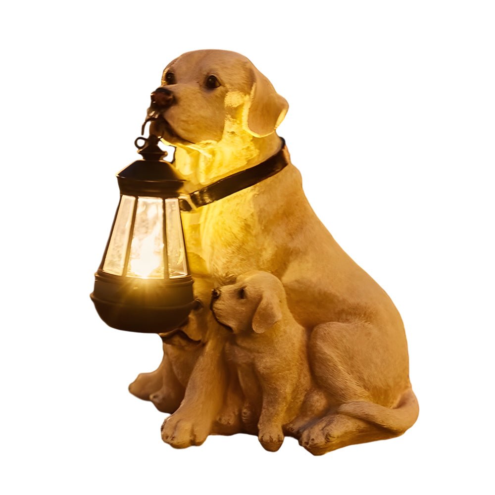 WINTERBOURNE SOLAR-ILLUMINATED CANINE LANTERN SCULPTURE