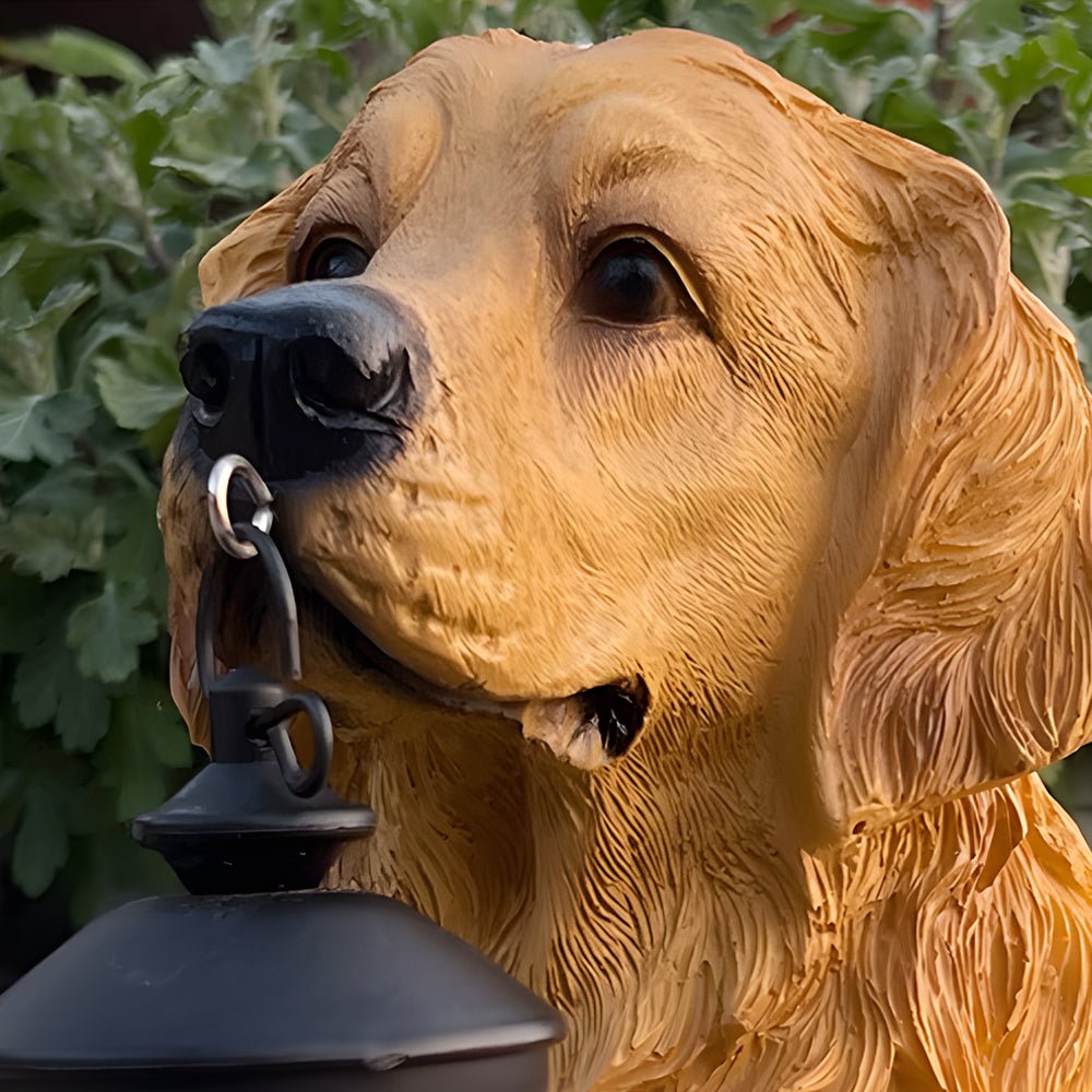 WINTERBOURNE SOLAR-ILLUMINATED CANINE LANTERN SCULPTURE