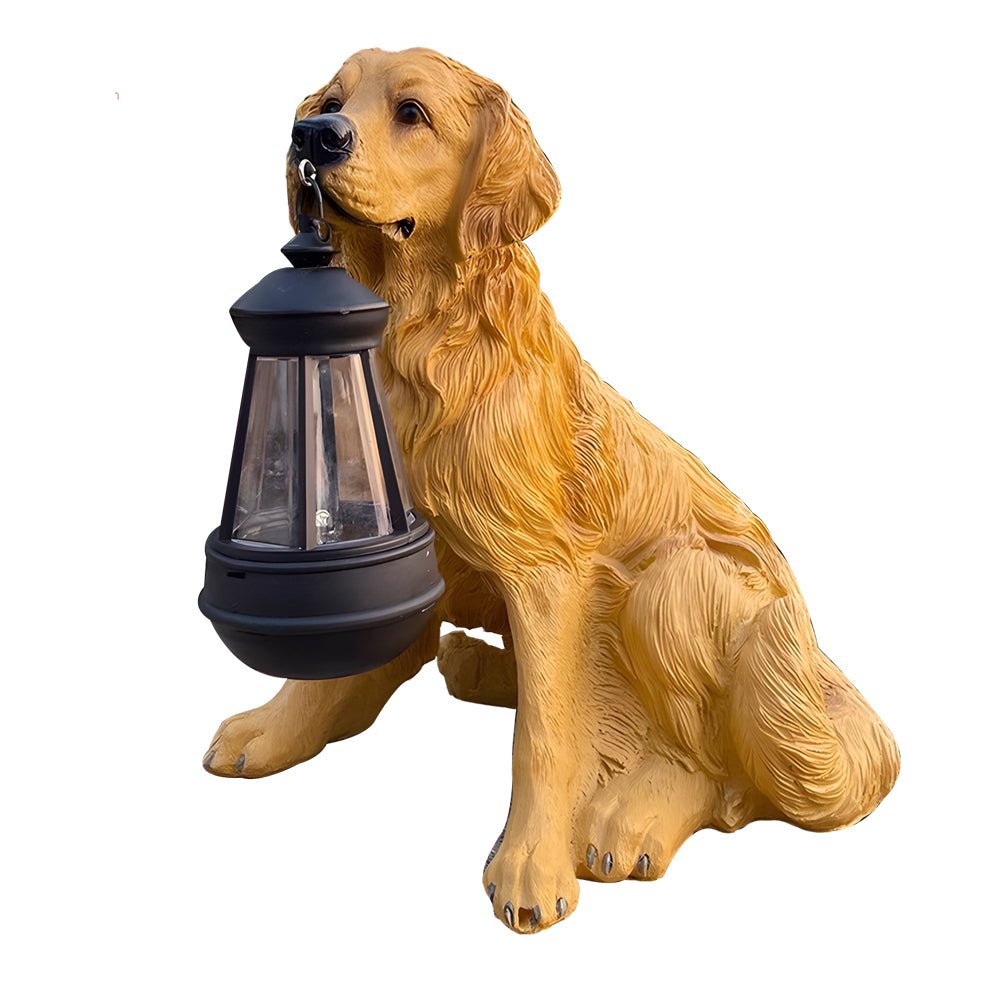 WINTERBOURNE SOLAR-ILLUMINATED CANINE LANTERN SCULPTURE