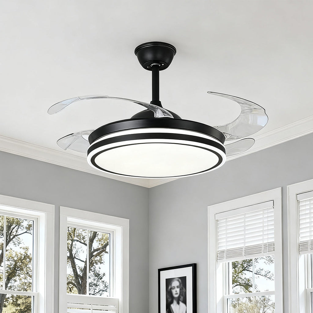 RAVENHURST AERIS BLACK CEILING FAN WITH ILLUMINATED REMOTE CONTROL