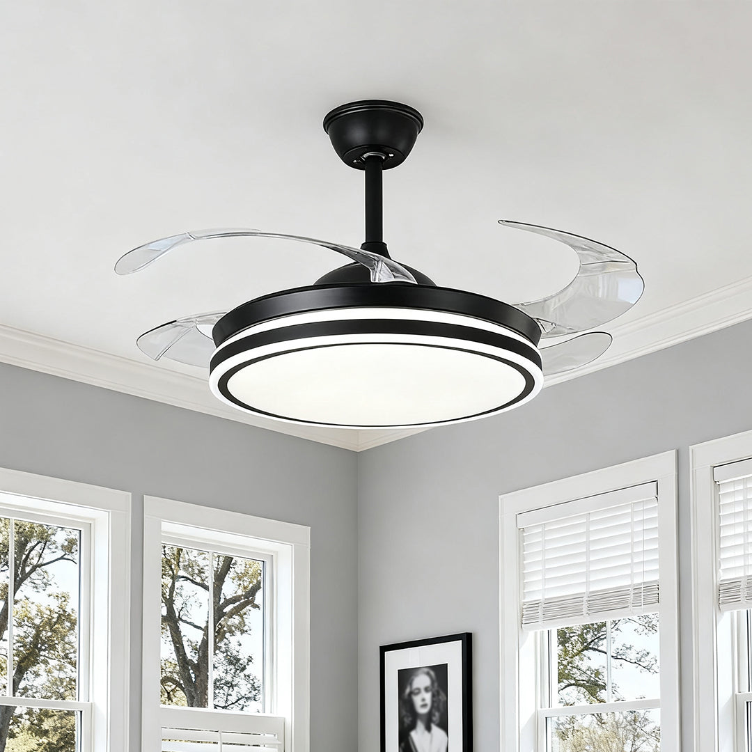 RAVENHURST AERIS BLACK CEILING FAN WITH ILLUMINATED REMOTE CONTROL