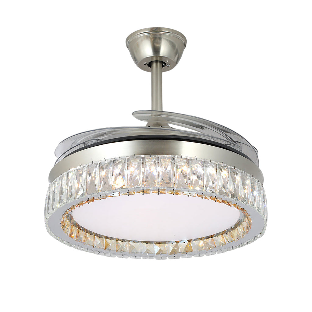WINDSOR CRYSTAL-ENCASED CEILING FAN WITH REMOTE LIGHTING CONTROL