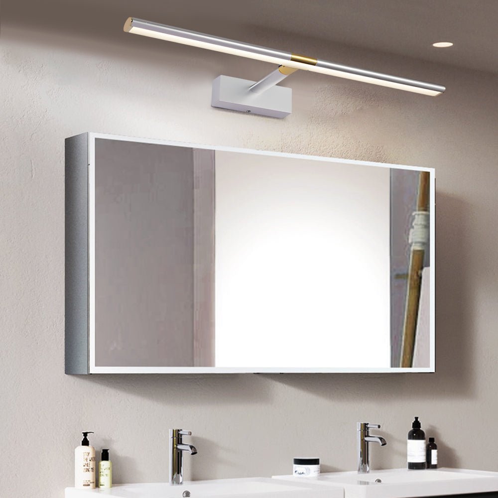 WINDSOR RETRACTABLE ILLUMINATED VANITY SCONCE WITH FLEXIBLE ARM AND SATIN COATING