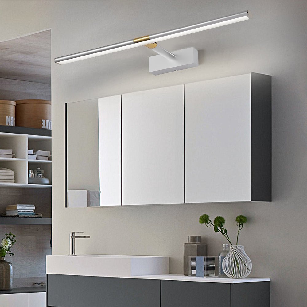 WINDSOR RETRACTABLE ILLUMINATED VANITY SCONCE WITH FLEXIBLE ARM AND SATIN COATING