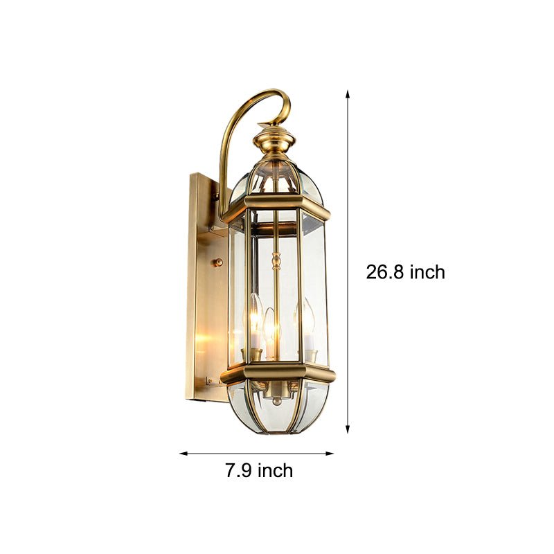 WINDSOR COPPER GLASS OUTDOOR WALL LANTERN