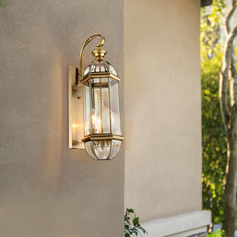 WINDSOR COPPER GLASS OUTDOOR WALL LANTERN