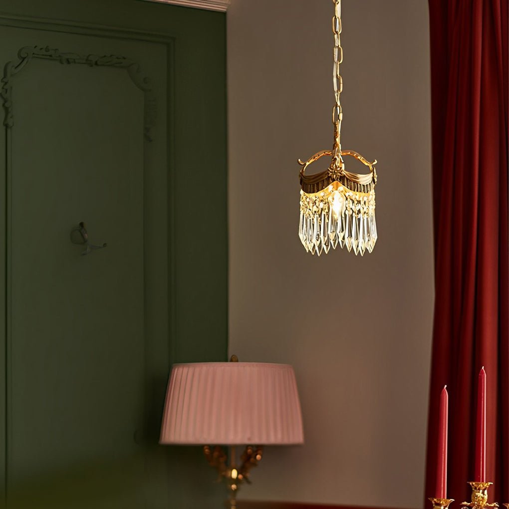 CHARLESTON CRYSTAL DROPLET PENDANT WITH TASSELS AND DIMMER