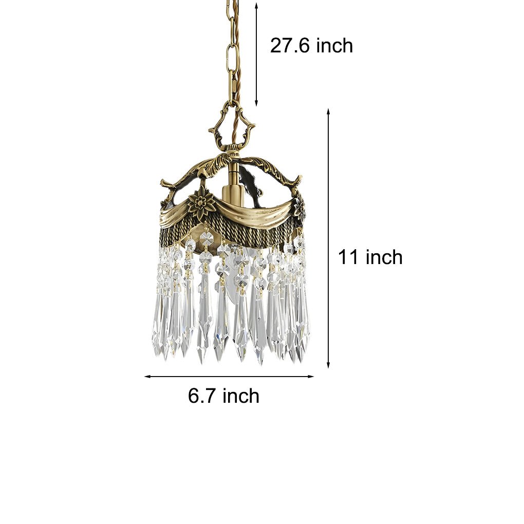 CHARLESTON CRYSTAL DROPLET PENDANT WITH TASSELS AND DIMMER