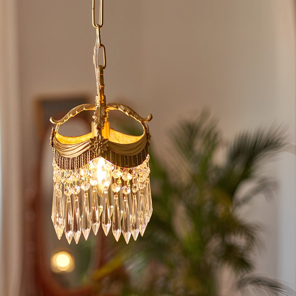CHARLESTON CRYSTAL DROPLET PENDANT WITH TASSELS AND DIMMER