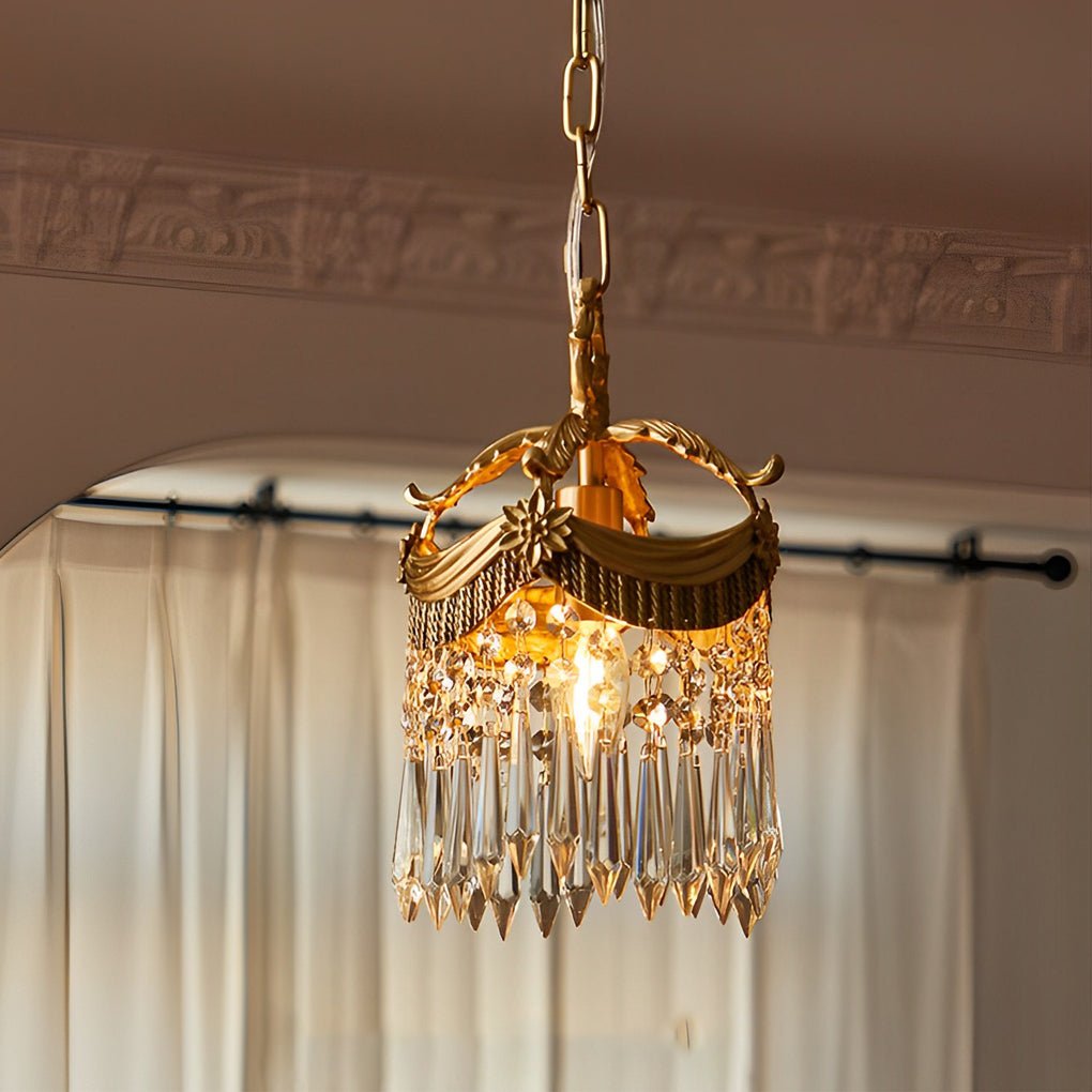 CHARLESTON CRYSTAL DROPLET PENDANT WITH TASSELS AND DIMMER
