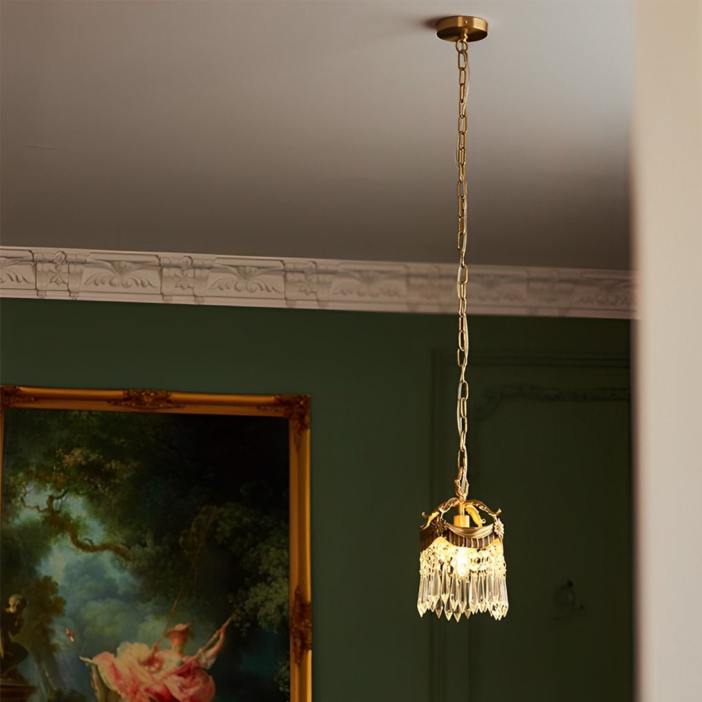 CHARLESTON CRYSTAL DROPLET PENDANT WITH TASSELS AND DIMMER