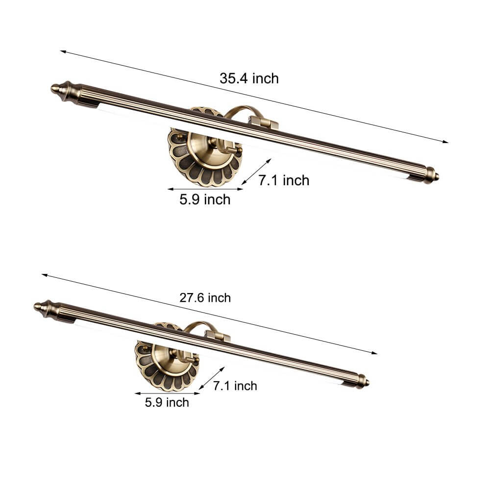WINTHORPE FLORAL EMBELLISHED BATHROOM CILINDRICAL LED LIGHT IN ANTIQUE BRONZE