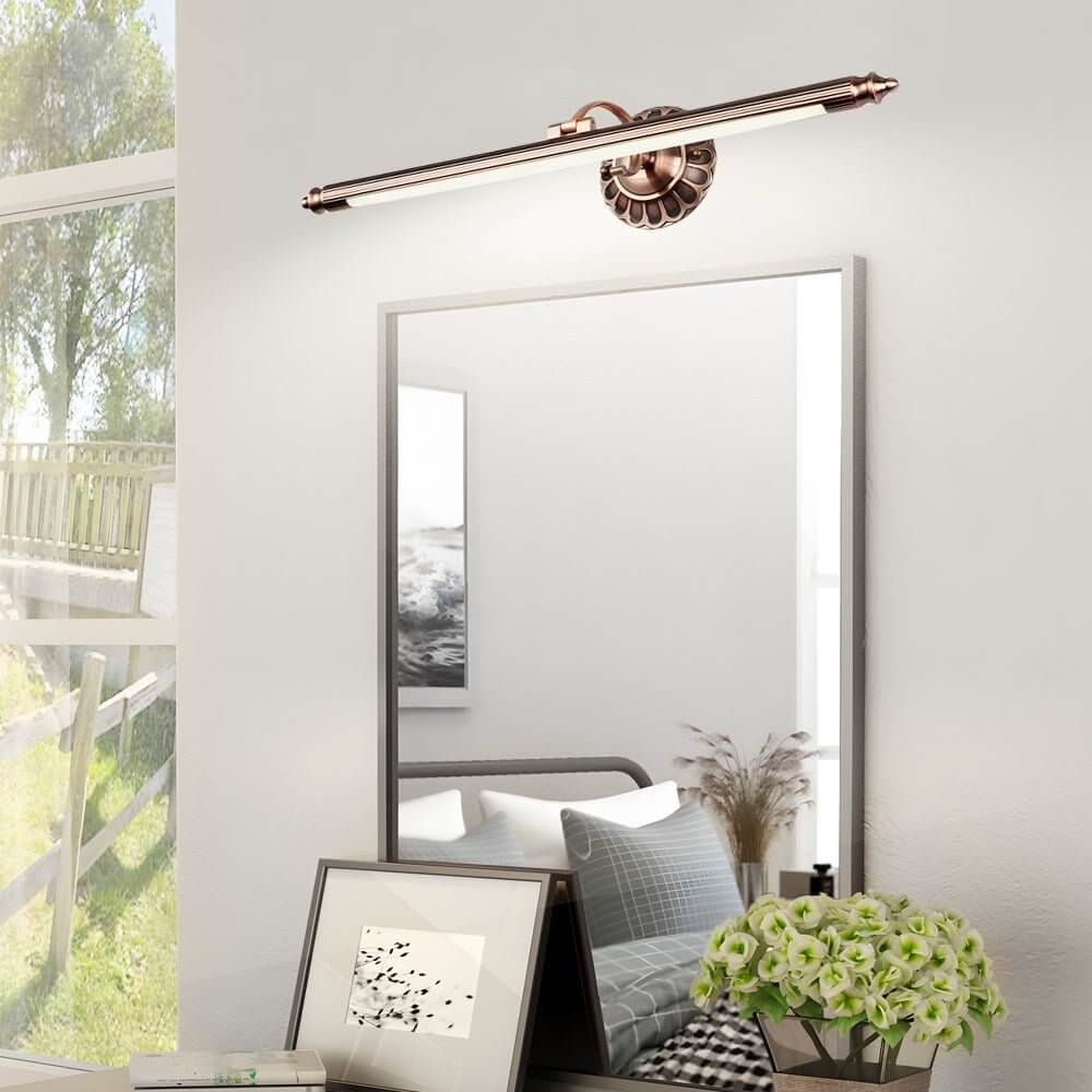 WINTHORPE FLORAL EMBELLISHED BATHROOM CILINDRICAL LED LIGHT IN ANTIQUE BRONZE