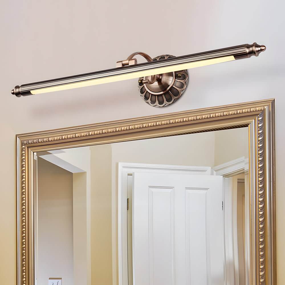 WINTHORPE FLORAL EMBELLISHED BATHROOM CILINDRICAL LED LIGHT IN ANTIQUE BRONZE