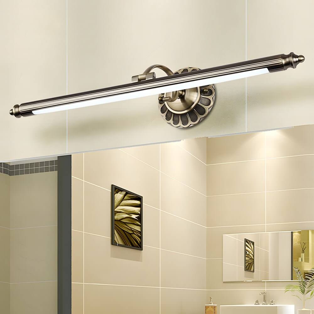 WINTHORPE FLORAL EMBELLISHED BATHROOM CILINDRICAL LED LIGHT IN ANTIQUE BRONZE