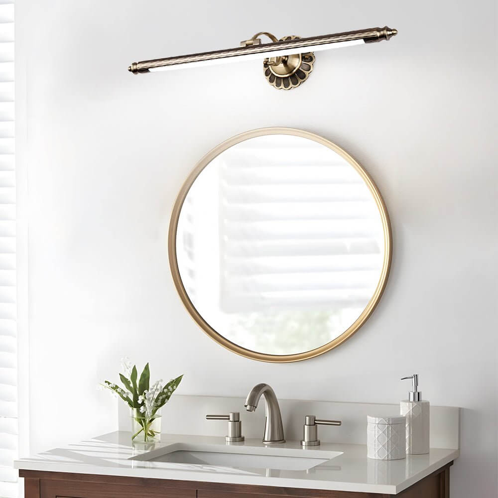 WINTHORPE FLORAL EMBELLISHED BATHROOM CILINDRICAL LED LIGHT IN ANTIQUE BRONZE