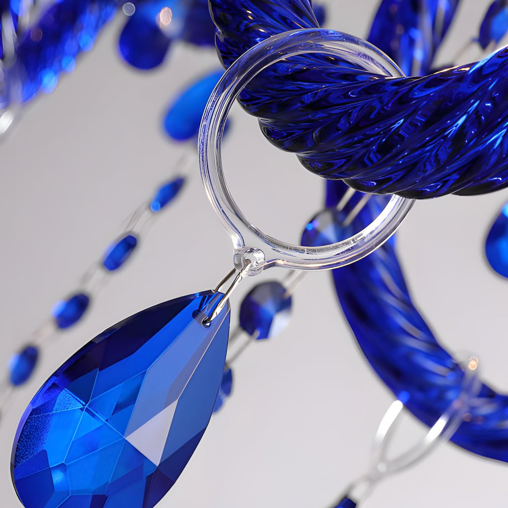WINTERBOURNE CRYSTAL GLASS LED CHANDELIER WITH TRIPLE DIMMING IN BLUE