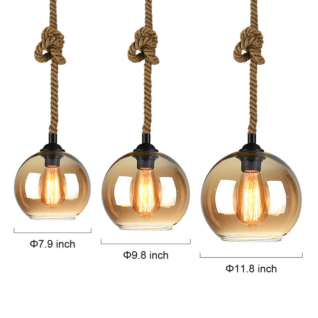 FENWICK HEMP ROPE LED HANGING LANTERN