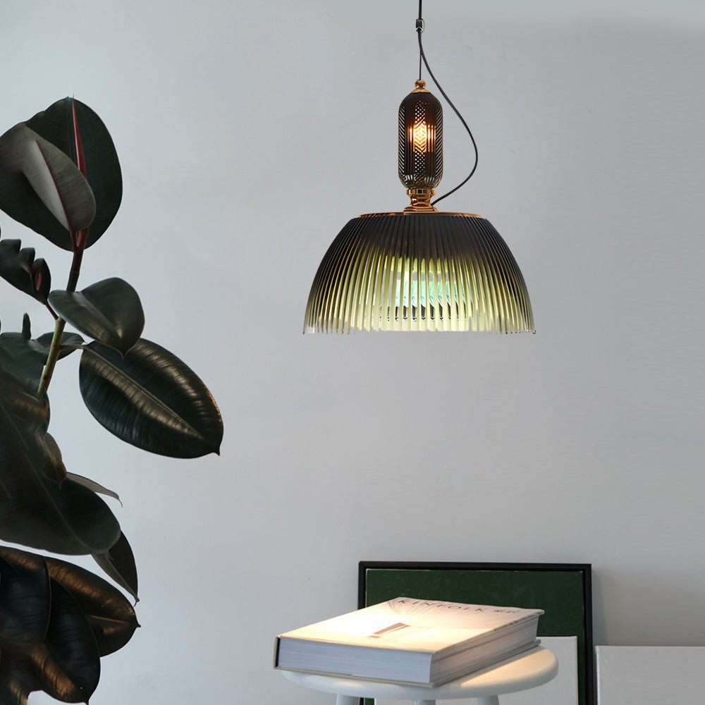 WHISTLER DARK FOREST STRIPE GLASS PENDANT LIGHT