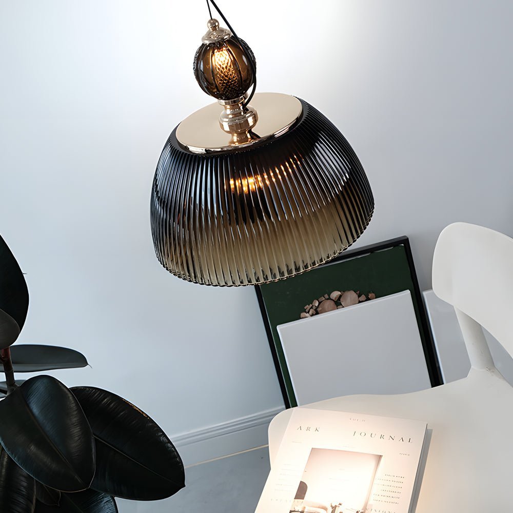 WHISTLER DARK FOREST STRIPE GLASS PENDANT LIGHT
