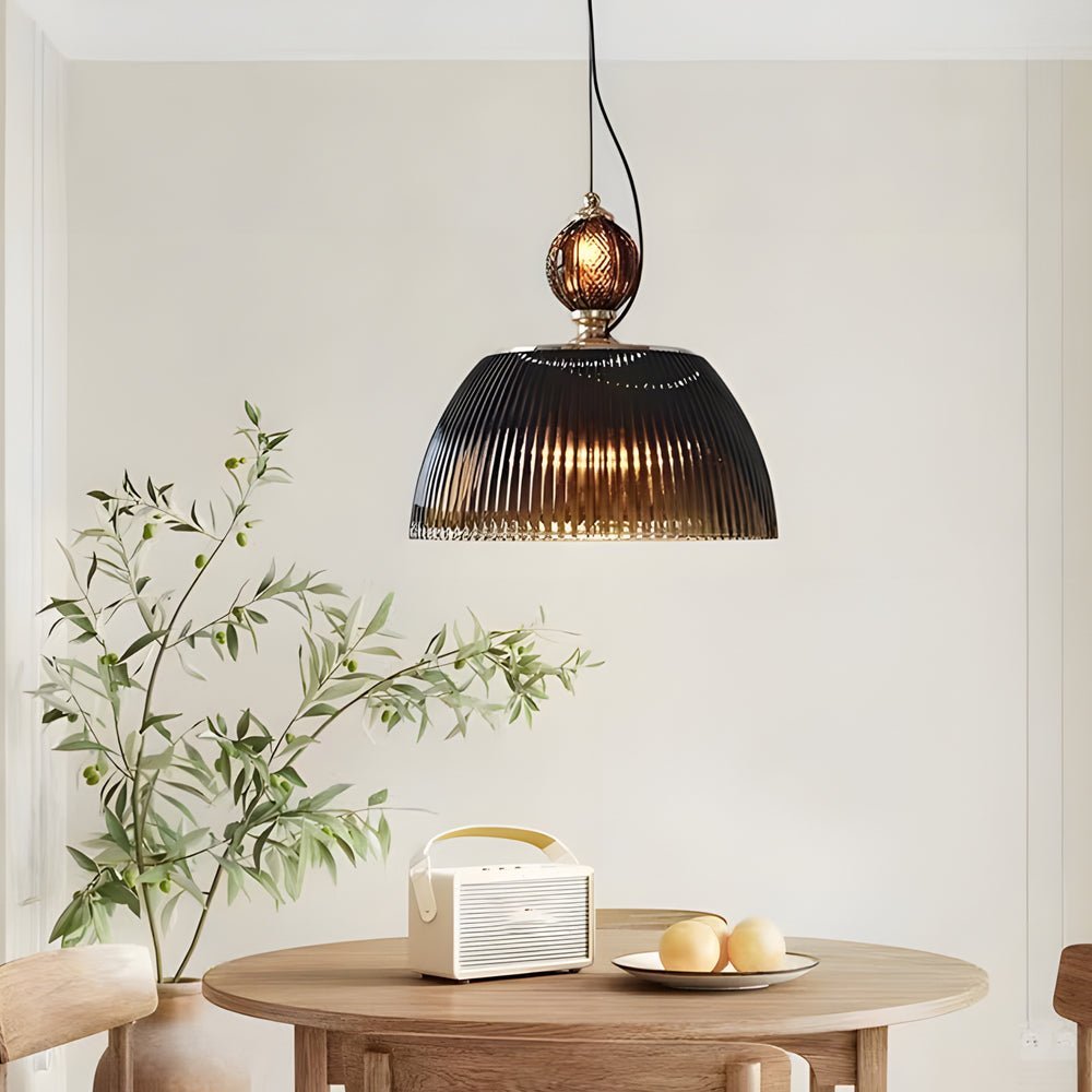 WHISTLER DARK FOREST STRIPE GLASS PENDANT LIGHT