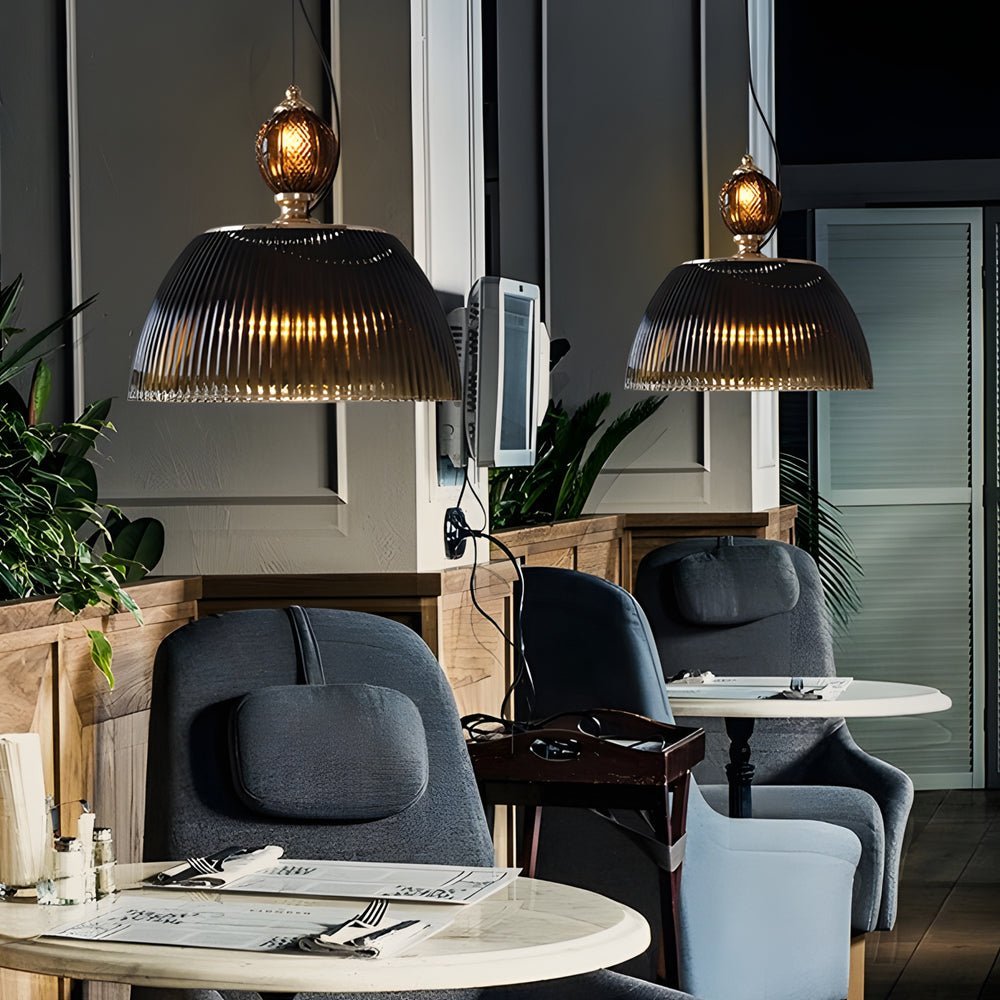 WHISTLER DARK FOREST STRIPE GLASS PENDANT LIGHT