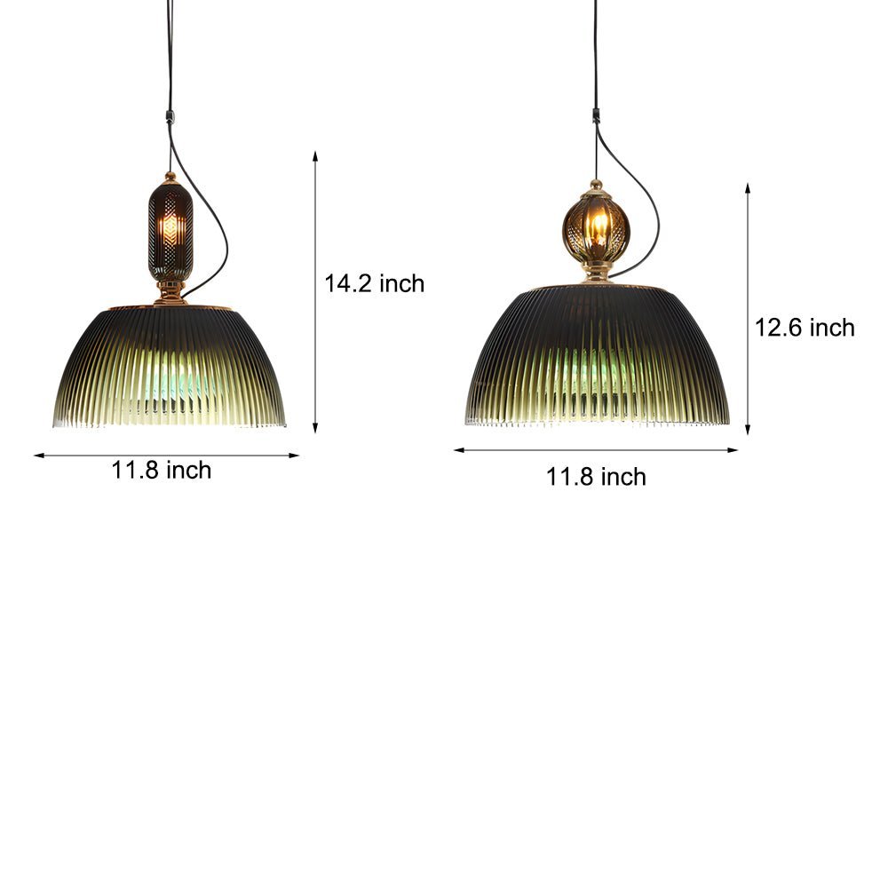 WHISTLER DARK FOREST STRIPE GLASS PENDANT LIGHT