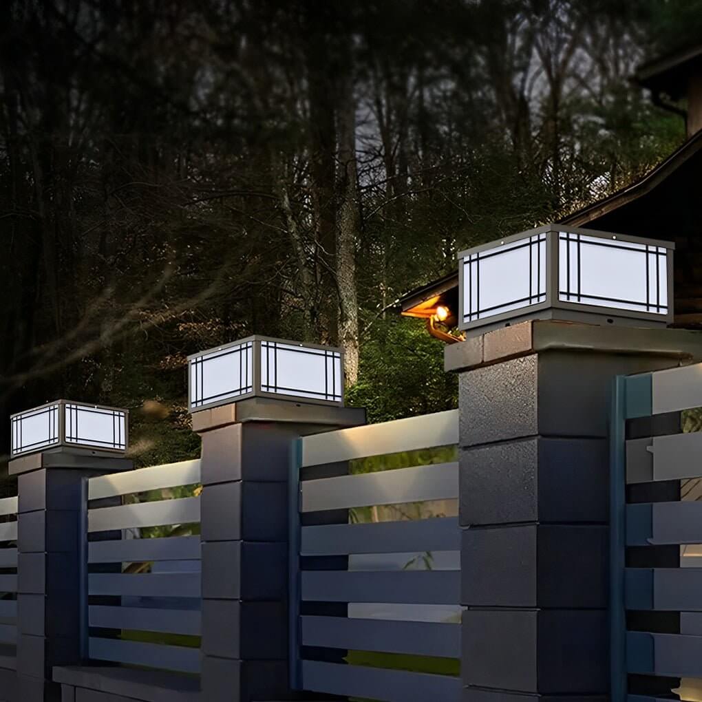 WINDSOR HARBOR WATER-RESISTANT LED FENCE POST LANTERNS WITH REMOTE CONTROL