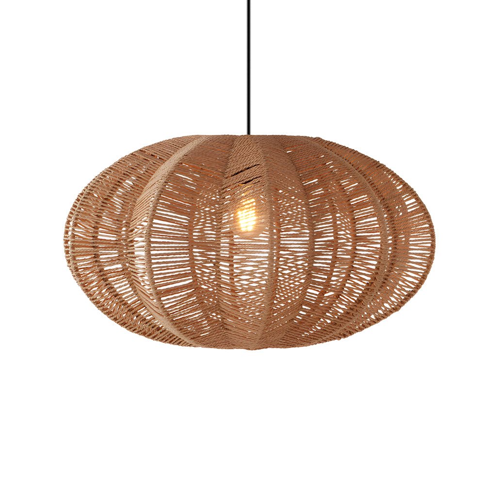 FENWICK HEMP ROPE HANGING LANTERN WITH JAPANESE WABI-SABI INFLUENCE