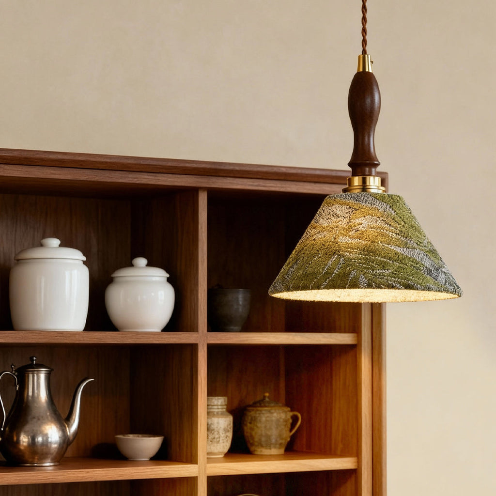 CAPRICE OLIVE METAL DRUM LIGHTING FIXTURE