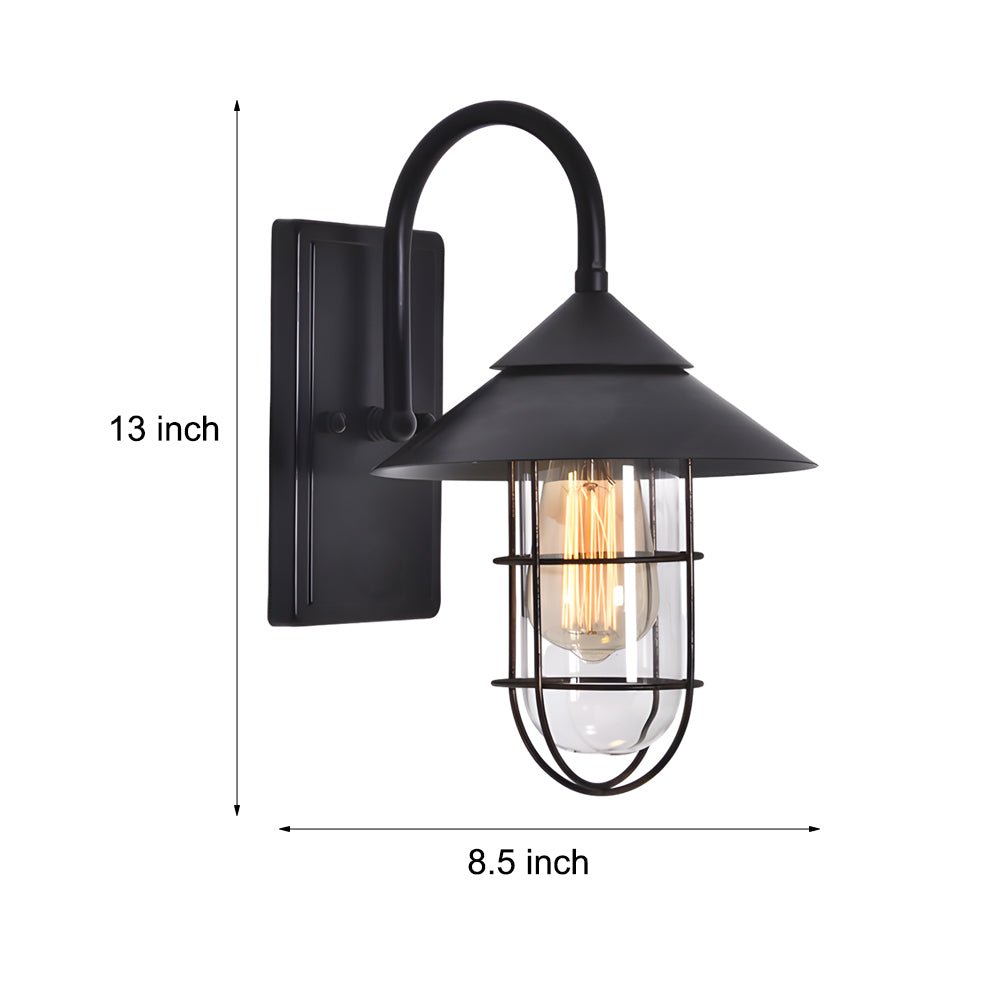 WINDSOR GARDEN ROUND IRON AND GLASS OUTDOOR LIGHTING WITH MOTION DETECTION