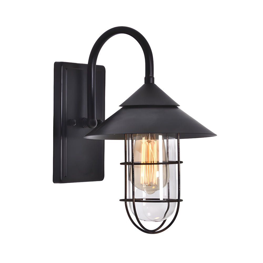 WINDSOR GARDEN ROUND IRON AND GLASS OUTDOOR LIGHTING WITH MOTION DETECTION