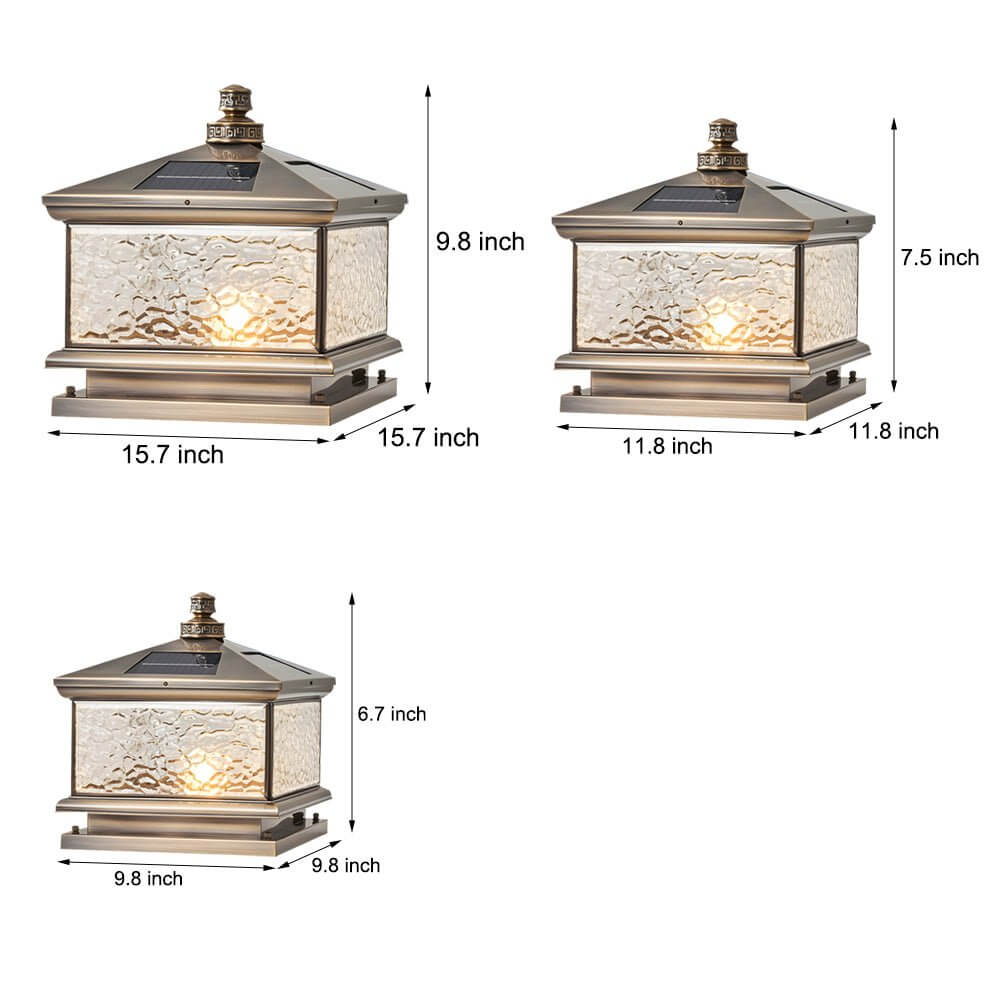 WINTERBOURNE SQUARE ANTIQUE BRASS POST LANTERN