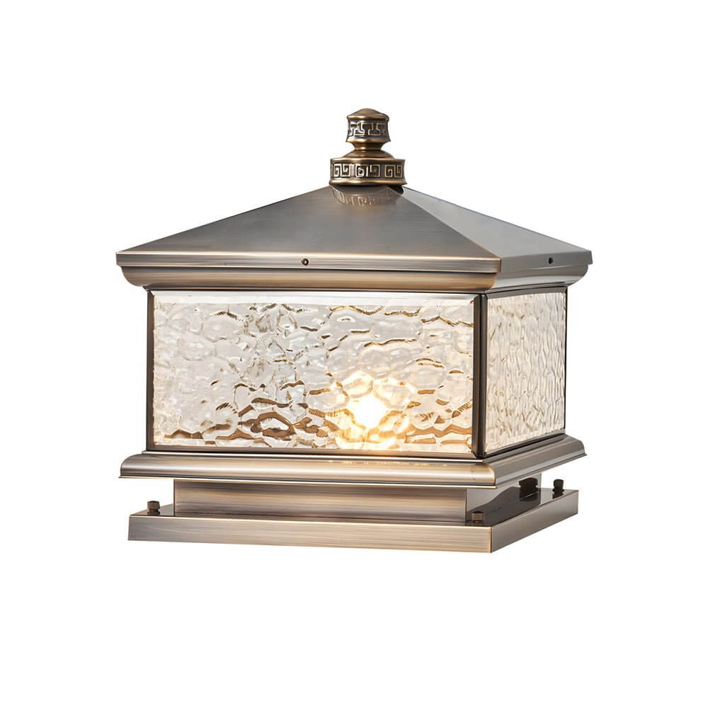 WINTERBOURNE SQUARE ANTIQUE BRASS POST LANTERN