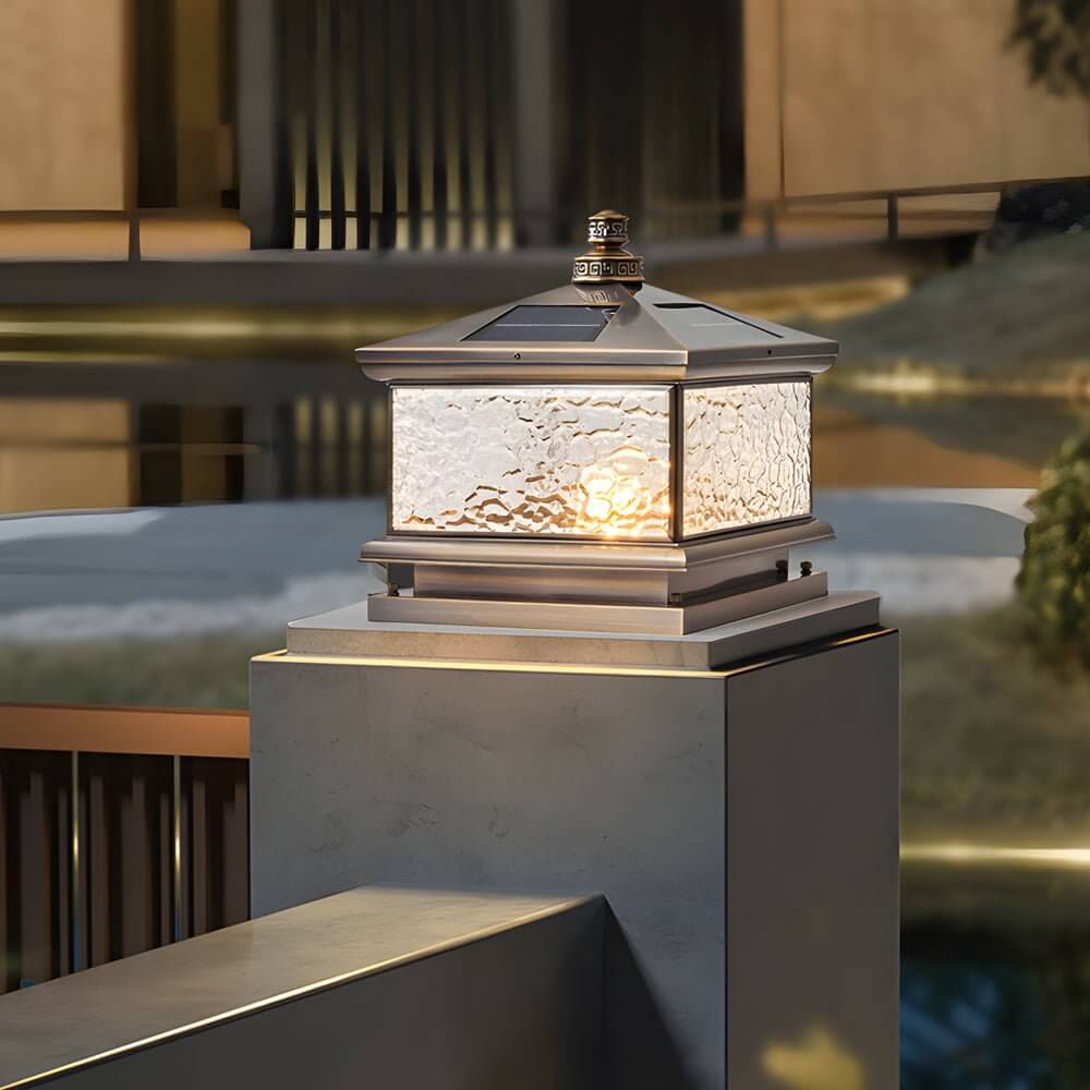 WINTERBOURNE SQUARE ANTIQUE BRASS POST LANTERN