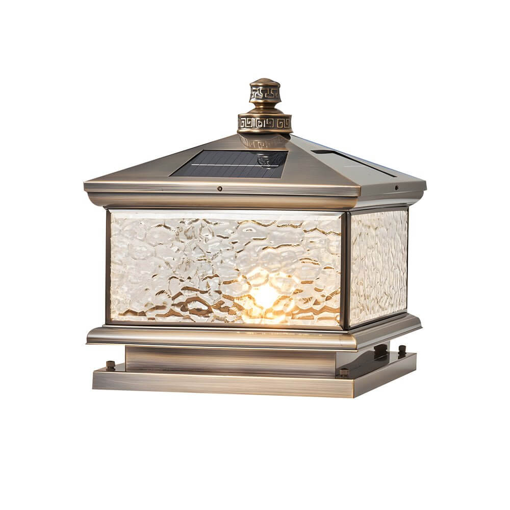 WINTERBOURNE SQUARE ANTIQUE BRASS POST LANTERN