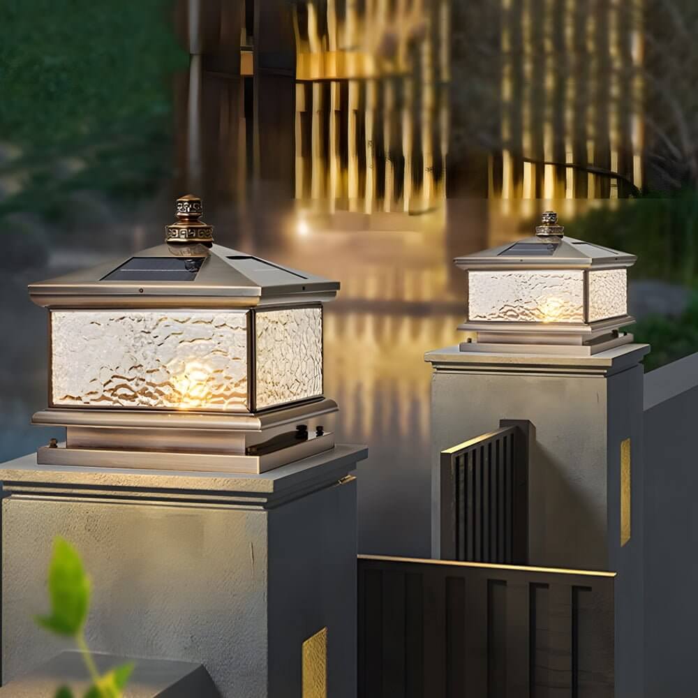 WINTERBOURNE SQUARE ANTIQUE BRASS POST LANTERN