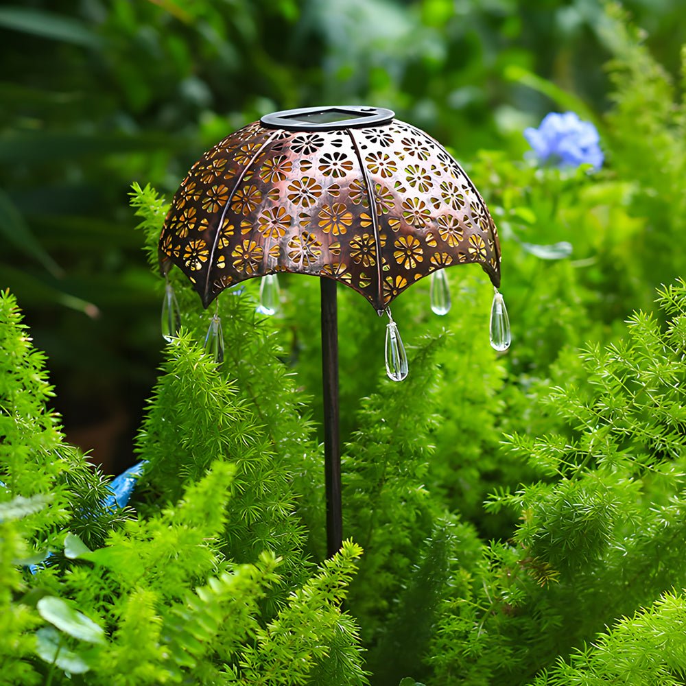 WINDSOR CANOPY SOLAR GLOW PATH LIGHTS, VIBRANT IRON-FORGED OUTDOOR ILLUMINATION