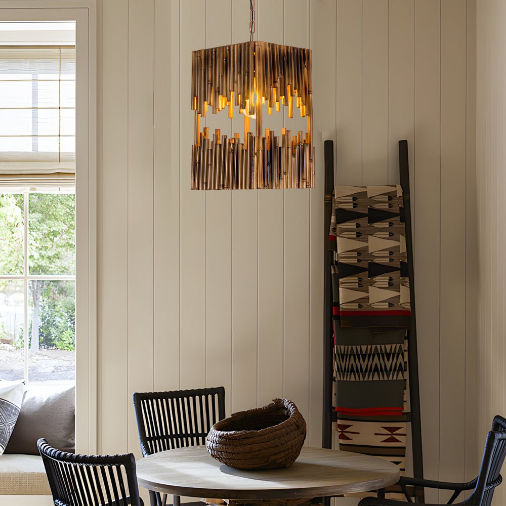 WINDSOR BAMBOO RECTANGULAR HANGING LANTERN