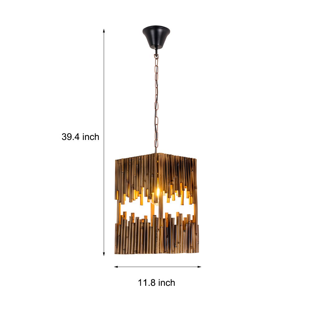 WINDSOR BAMBOO RECTANGULAR HANGING LANTERN