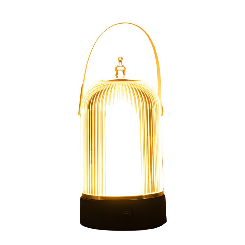 CHARLESTON RIBBED GLASS NIGHT LANTERN WITH LED GLOW