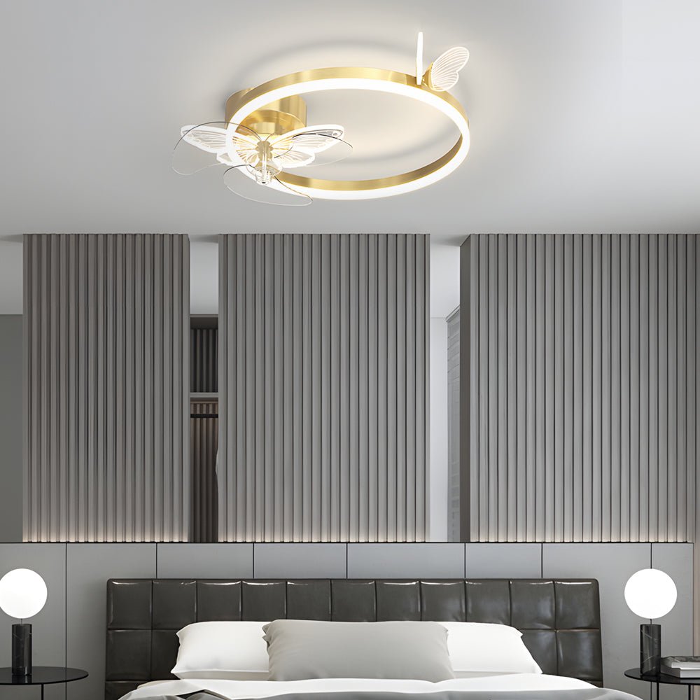 FELICITY ACRYLIC BUTTERFLY TRILOGY CEILING FAN WITH DIMMABLE LED LIGHTING