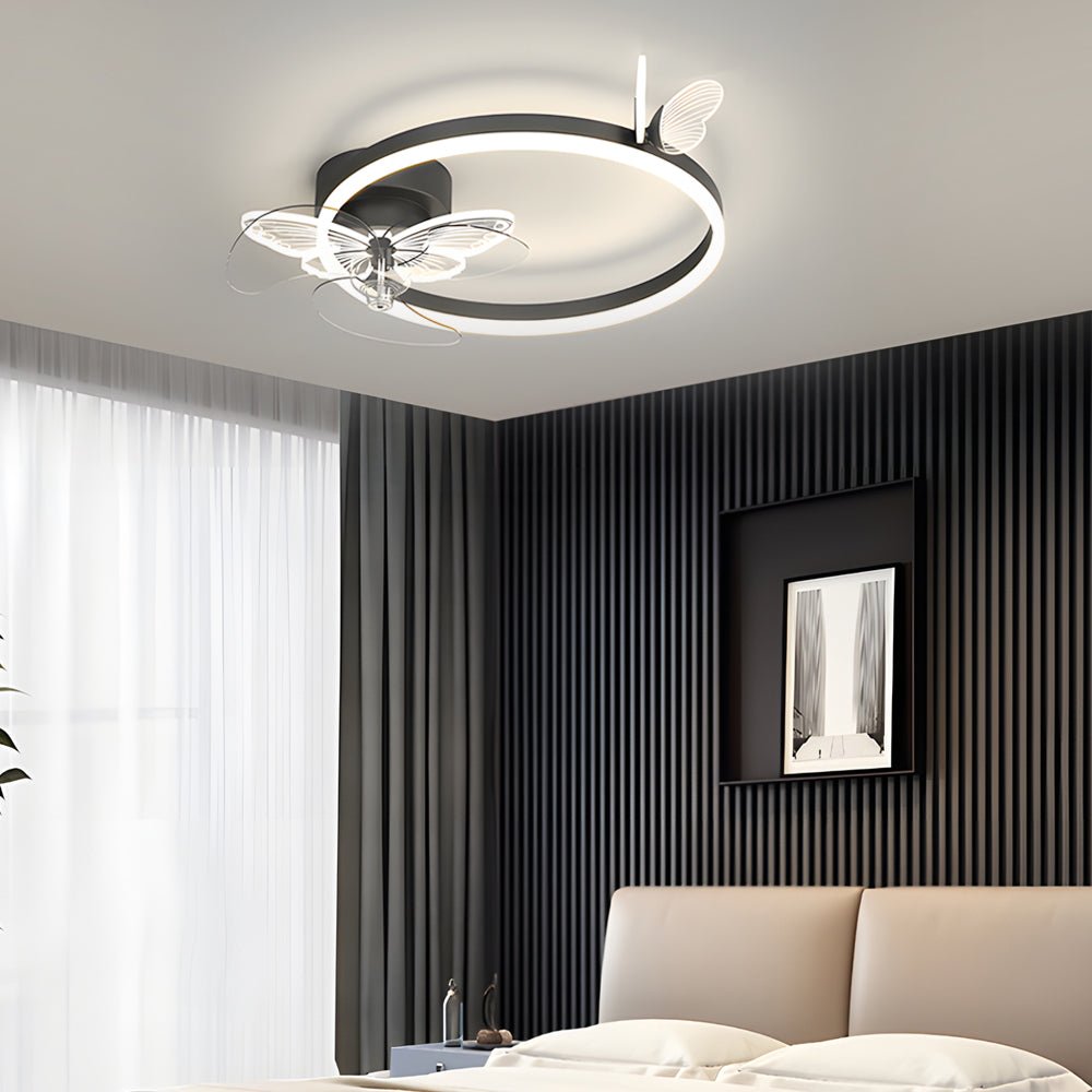 FELICITY ACRYLIC BUTTERFLY TRILOGY CEILING FAN WITH DIMMABLE LED LIGHTING